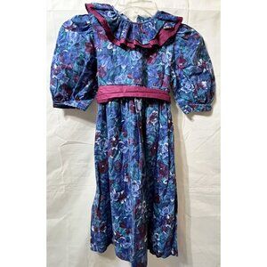 Vintage Prairie Style Floral Dress Girls Size 6X Catherine Rebecca Cottagecore